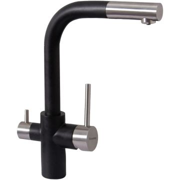 Смеситель Флорентина (Florentina) для кухни Кристалл FL Антрацит под фильтр (333.32H.2123.302)