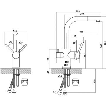 Смеситель Флорентина (Florentina) для кухни Кристалл FL Жасмин под фильтр (333.32H.2123.201)