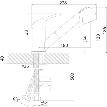 Смеситель Флорентина (Florentina) для кухни Сигма FL антрацит (313.14L.1223.302)