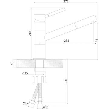 Смеситель Флорентина (Florentina) для кухни Фита FL Шампань (313.18L.1223.202)