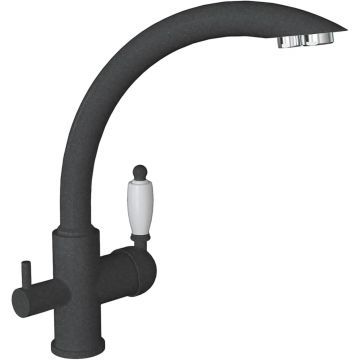 Смеситель Флорентина (Florentina) для кухни Шале FL черный под фильтр (333.25H.2113.102)