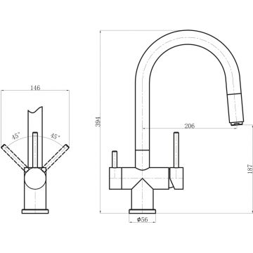 Смеситель для кухни Florentina (Флорентина) Маэстро Антрацит (337.03Н.2123.102)