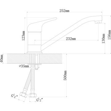 Смеситель для кухни Florentina (Флорентина) Тара серый шелк (313.37L.1123.307)