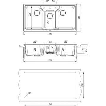 Смеситель для кухни Florentina (Флорентина) Юна серый шелк (313.39H.1123.307)