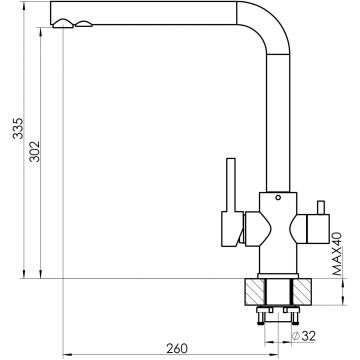 Смеситель Dr. gans (Др. Ганс) для кухни Акцент Терра (339.06H.2123.405) под фильтр