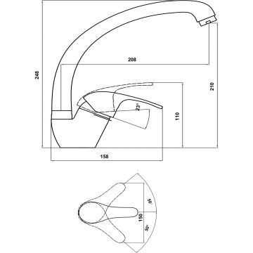 Смеситель Dr. gans (Др. Ганс) для кухни Рондо Серый (319.02H.1123.408)