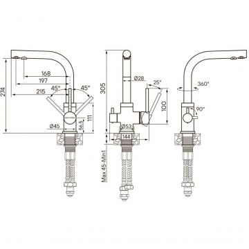 Смеситель для кухни Paulmark ESSEN, графит, Es213011-DG