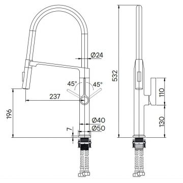 Смеситель для кухни Paulmark Barrel, антрацит, Ba214029-AN