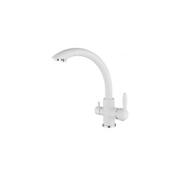 Смеситель для кухни Paulmark (Паульмарк) Essen, белый матовый, Es213001-WH