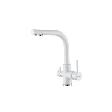 Смеситель для кухни Paulmark (Паульмарк) Essen, белый матовый, Es213011-WH