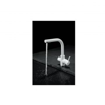 Смеситель для кухни Paulmark (Паульмарк) Essen, белый матовый, Es213011-WH