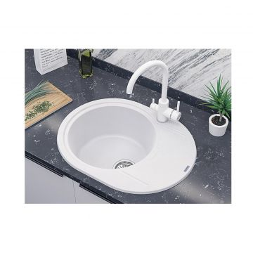 Смеситель для кухни Paulmark (Паульмарк) Essen, белый матовый, Es213211-WH