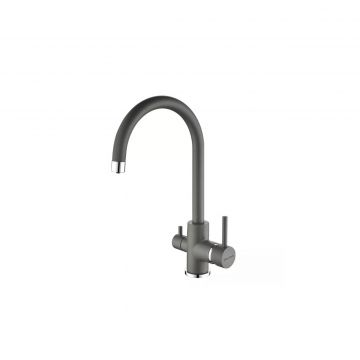 Смеситель для кухни Paulmark (Паульмарк) Essen, серый, Es213211-GRM