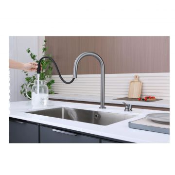 Смеситель для кухни Paulmark (Паульмарк) Estetica, вороненая сталь, Es218006-GM