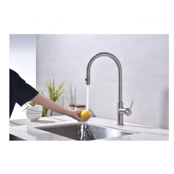 Смеситель для кухни Paulmark (Паульмарк) Galant, брашированная сталь, Ga213077-BS