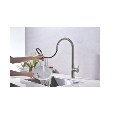 Смеситель для кухни Paulmark (Паульмарк) Galant, брашированная сталь, Ga213077-BS