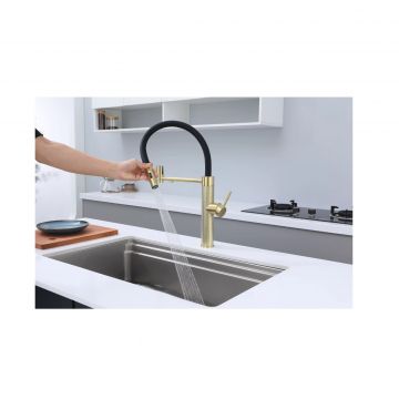 Смеситель для кухни Paulmark (Паульмарк) Ganymede Diamond, светлое золото, Gd613199-LG