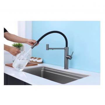 Смеситель для кухни Paulmark (Паульмарк) Ganymede, вороненая сталь, Ga213199-GM