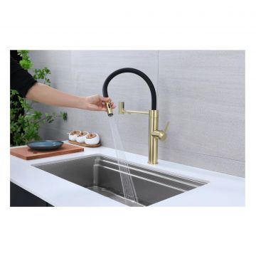 Смеситель для кухни Paulmark (Паульмарк) Ganymede, светлое золото, Ga213199-LG