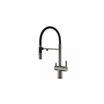 Смеситель для кухни Paulmark (Паульмарк) Gravity, вороненая сталь, Gr213888-GM