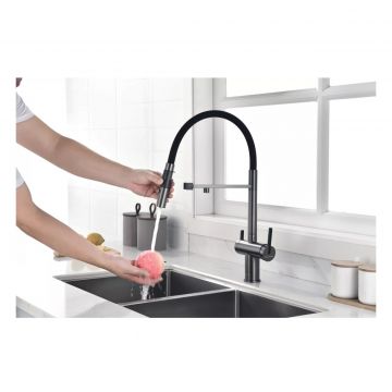 Смеситель для кухни Paulmark (Паульмарк) Gravity, вороненая сталь, Gr213888-GM