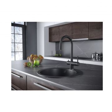 Смеситель для кухни Paulmark (Паульмарк) Heller, антрацит, He213218-AN