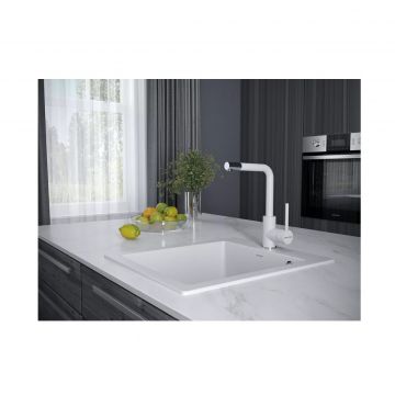 Смеситель для кухни Paulmark (Паульмарк) Honner, белый матовый, Ho212018-WH