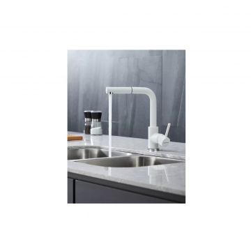 Смеситель для кухни Paulmark (Паульмарк) Kassel, белый матовый, Ka214311-WH