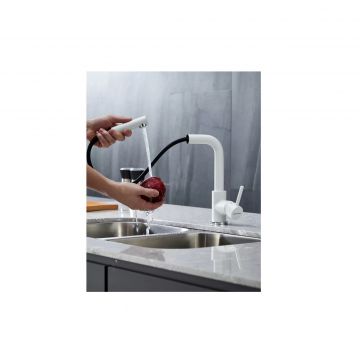 Смеситель для кухни Paulmark (Паульмарк) Kassel, белый матовый, Ka214311-WH