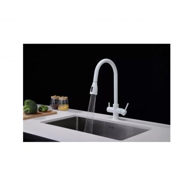 Смеситель для кухни Paulmark (Паульмарк) Lange, белый матовый, La214212-WH