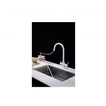 Смеситель для кухни Paulmark (Паульмарк) Lange, белый матовый, La214212-WH