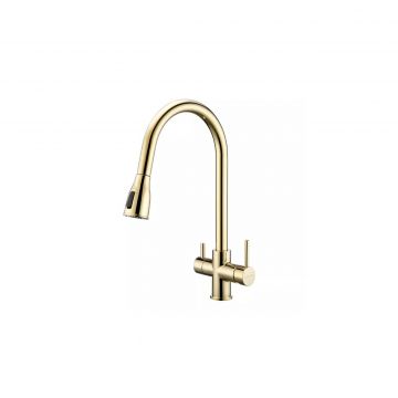Смеситель для кухни Paulmark (Паульмарк) Lange, светлое золото, La214212-LG