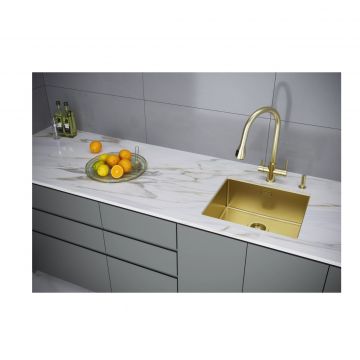 Смеситель для кухни Paulmark (Паульмарк) Lange, светлое золото, La214212-LG