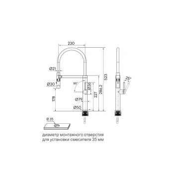 Смеситель для кухни Paulmark (Паульмарк) Leader, вороненая сталь, Le214101-GM