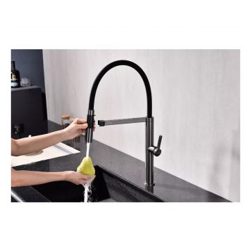 Смеситель для кухни Paulmark (Паульмарк) Leader, вороненая сталь, Le214101-GM