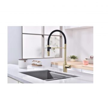 Смеситель для кухни Paulmark (Паульмарк) Magneto, One светлое золото, Ma213188-LG