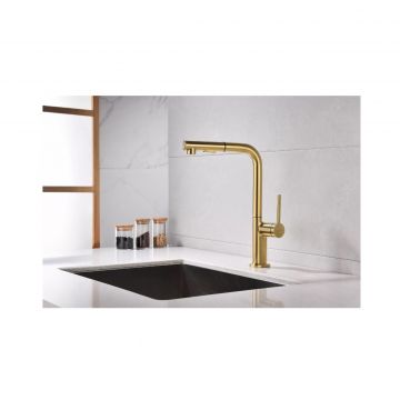 Смеситель для кухни Paulmark (Паульмарк) Neo, светлое золото, Ne214419-LG