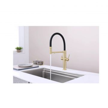 Смеситель для кухни Paulmark (Паульмарк) Nexus, светлое золото, Ne213999-LG