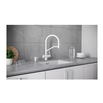 Смеситель для кухни Paulmark (Паульмарк) Rubert, белый матовый, Ru213175-WH