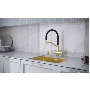 Смеситель для кухни Paulmark (Паульмарк) Rubert, светлое золото, Ru213175-LG