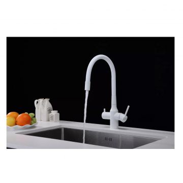 Смеситель для кухни Paulmark (Паульмарк) Salix, белый матовый, Sa213419-WH