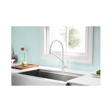 Смеситель для кухни Paulmark (Паульмарк) Siegen, белый матовый, Si213111-WH