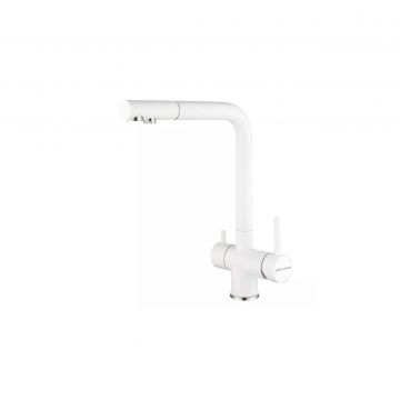 Смеситель для кухни Paulmark (Паульмарк) Skalen, белый матовый, Sk213020-WH
