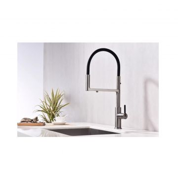 Смеситель для кухни Paulmark (Паульмарк) Tornado, вороненая сталь, To213402-GM