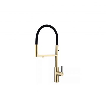 Смеситель для кухни Paulmark (Паульмарк) Tornado, светлое золото, To213402-LG