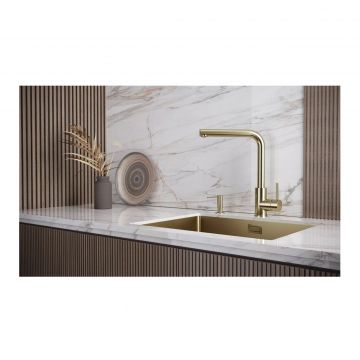 Смеситель для кухни Paulmark (Паульмарк) Twin, светлое золото, Tw213622-LG