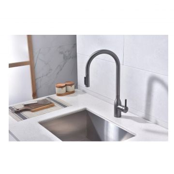 Смеситель для кухни Paulmark (Паульмарк) Universal, вороненая сталь, Un213880-GM