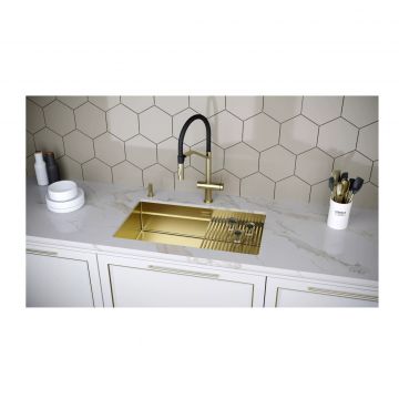 Смеситель для кухни Paulmark (Паульмарк) Zender, светлое золото, Ze213155-LG