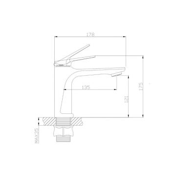 Смеситель для раковины Hansen (Хансен) H10020 Хром