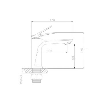 Смеситель для раковины Hansen (Хансен) H10020-P Графит